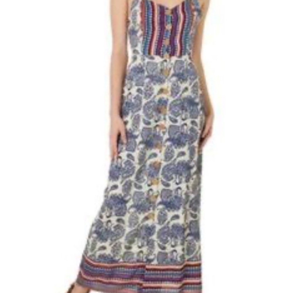 Francesca's Collections Blue and White Sleeveless Sundress